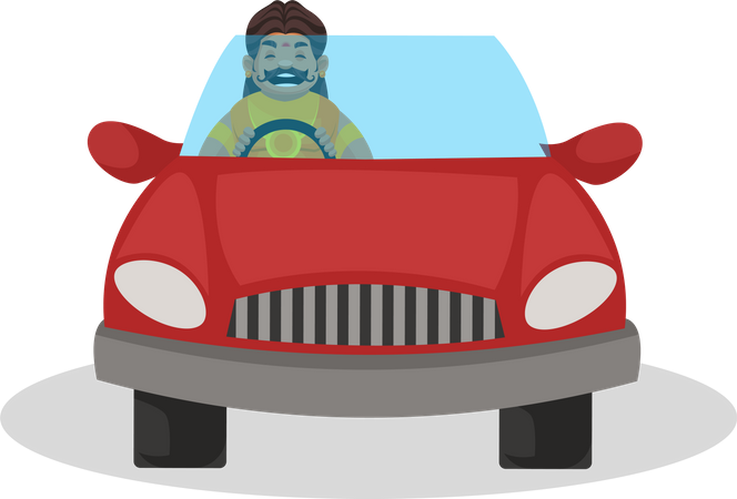 Duryodhana conduciendo un coche  Ilustración