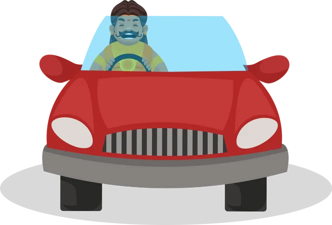 Duryodhana driving car  Illustration