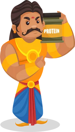 Duryodhana hält Proteinpackung  Illustration