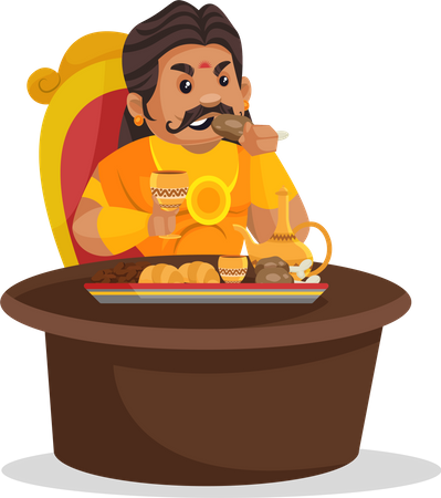 Duryodhana having lunch  Illustration