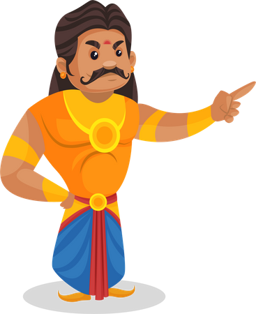 Duryodhana pointing at something  Illustration