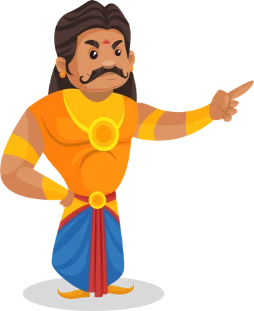 Duryodhana pointing at something  Illustration