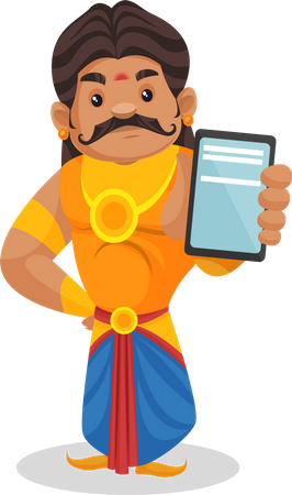 Duryodhana showing mobile Illustration