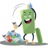 illustrations of happy dustbin