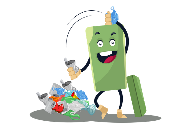 Dustbin with full of garbage  Illustration