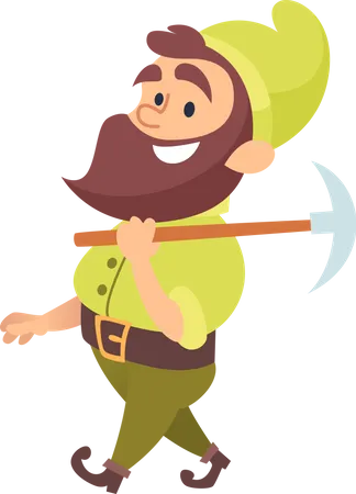 Dwarf holding axe Illustration