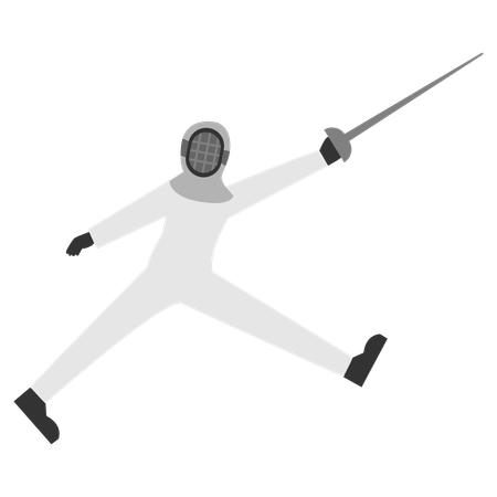 Dynamic action fencer  Illustration