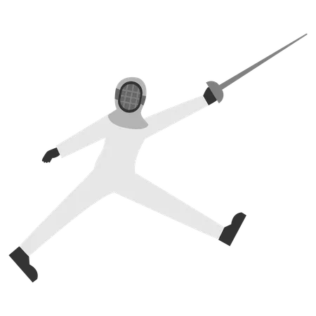 Dynamic action fencer  Illustration