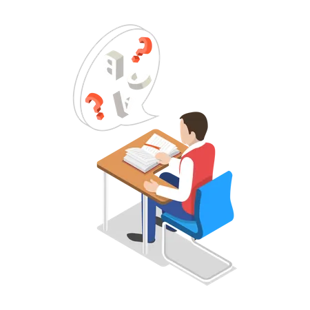 3 D Isometric Flat Vector Conceptual Illustration Of Dyslexia Learning Disability Troubles With Reading Illustration