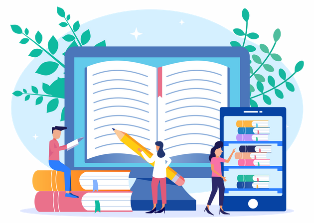 E-Bibliothek  Illustration