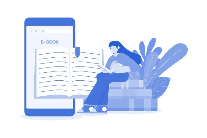 E Book App  Illustration