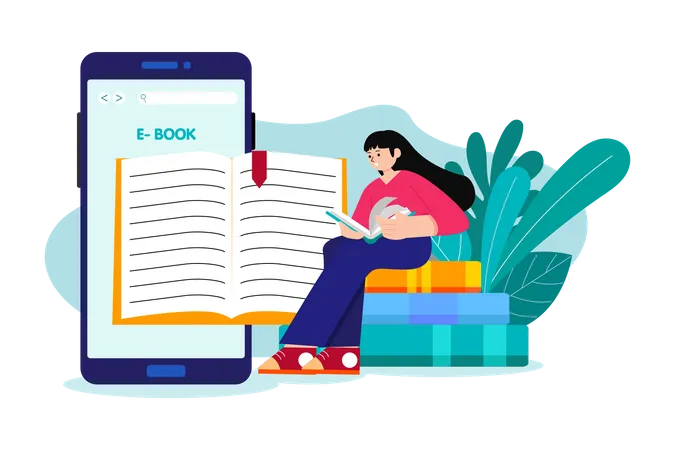 E Book App  Illustration