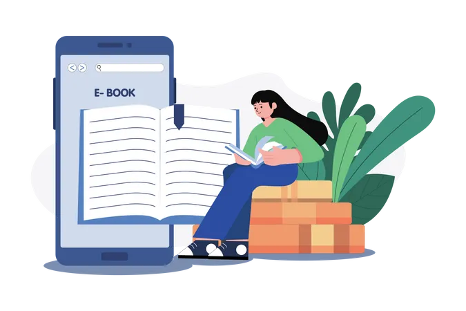 E Book App  Illustration