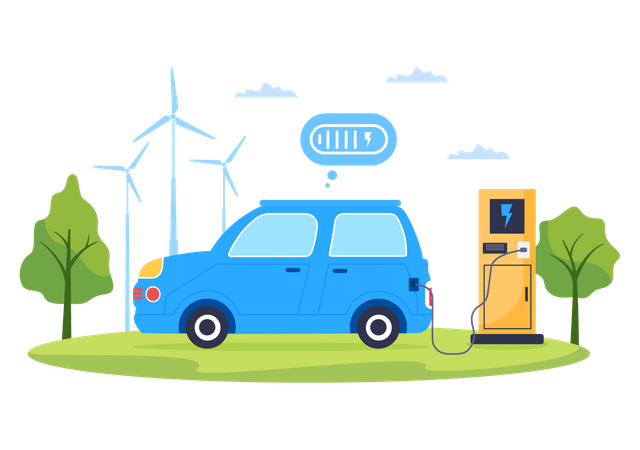 E car charging  Illustration