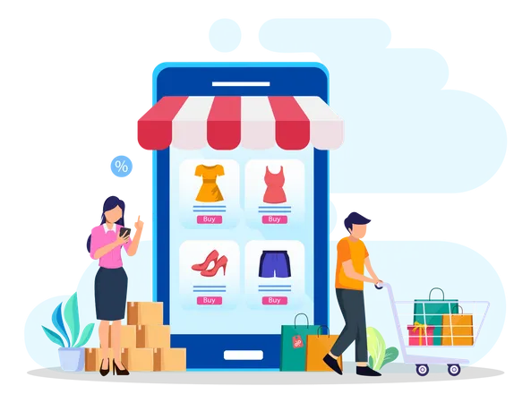 E Commerce App  Illustration