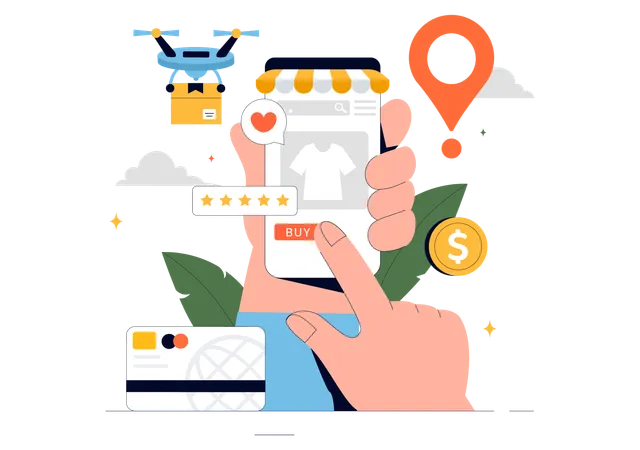 E Commerce App  Illustration