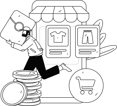 E-commerce application message  Illustration