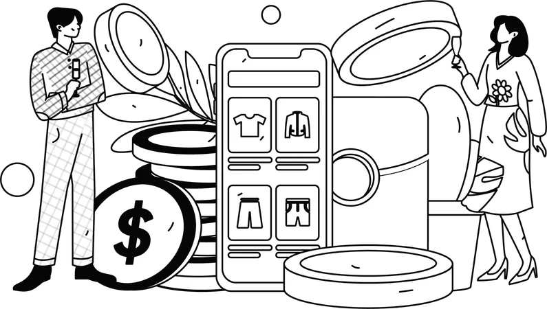 E-commerce application message  Illustration