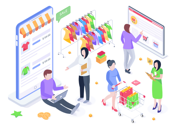 E-commerce Development Illustration