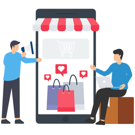 E commerce development  Illustration