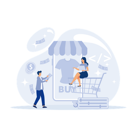 E-Commerce-Entwicklung  Illustration