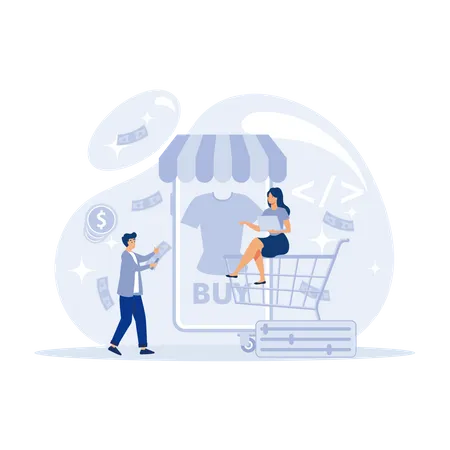 E-Commerce-Entwicklung  Illustration