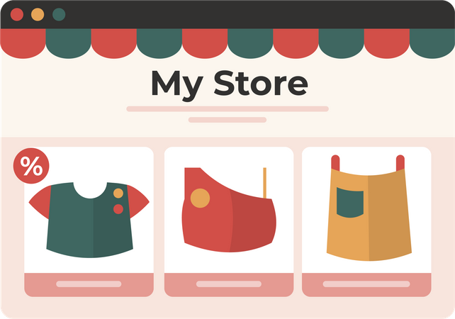 E-Commerce fashion frontpage  Illustration