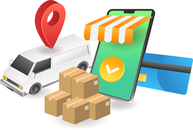 E-Commerce-Lieferservice  Illustration