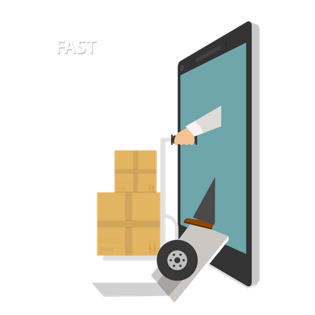 E-commerce logistics application Illustration