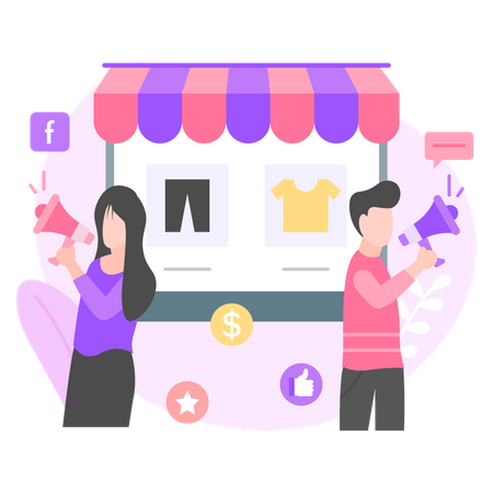 E commerce marketing  Illustration