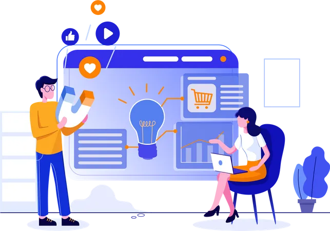 E-Commerce marketing strategy Illustration