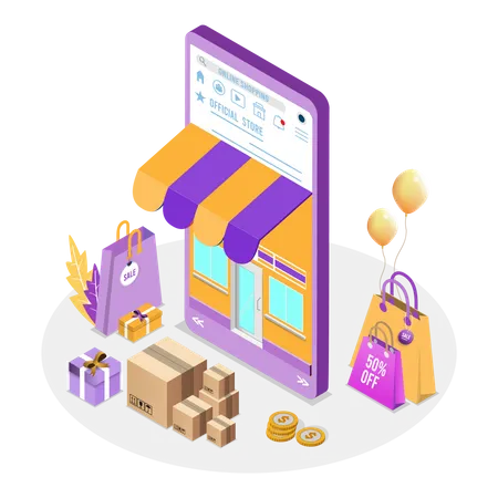 E-commerce Marketplace app Illustration