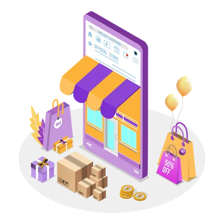 E-commerce Marketplace app  Illustration