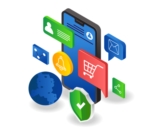 E-commerce mobile app  Illustration