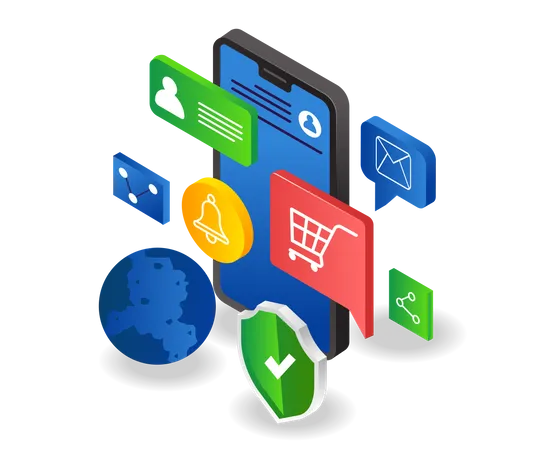 E-commerce mobile app  Illustration