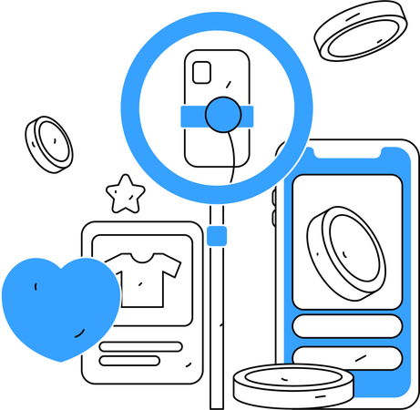 Outils d'influenceurs de mode pour le commerce électronique  Illustration