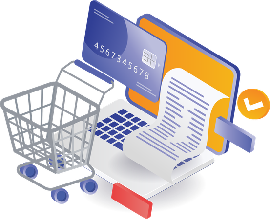 E commerce online shopping  イラスト