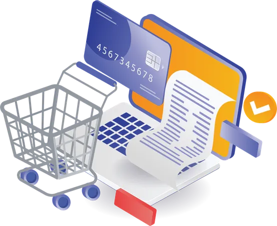 E commerce online shopping  イラスト