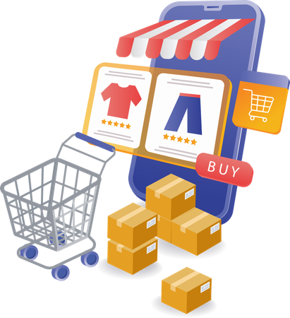 E commerce online shopping  Illustration