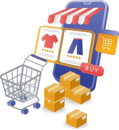 E commerce online shopping  Illustration