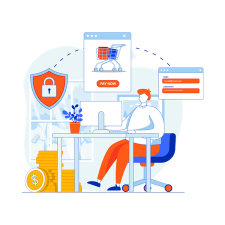 E-commerce payment security Illustration