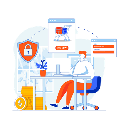 E-commerce payment security  Illustration