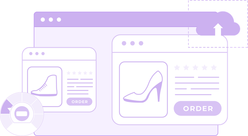 E Commerce platform and website  Illustration