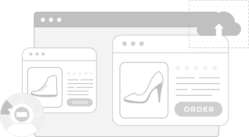 E Commerce platform and website  Illustration
