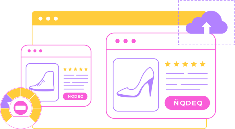 E Commerce platform and website  Illustration