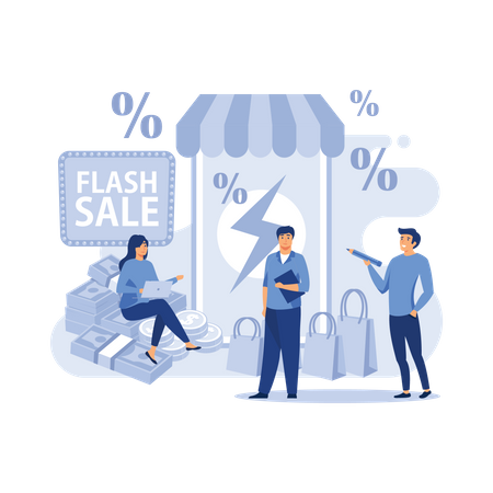 E commerce promotion flash sale  Illustration