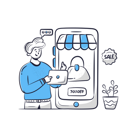 E-Commerce-Rabatt  Illustration