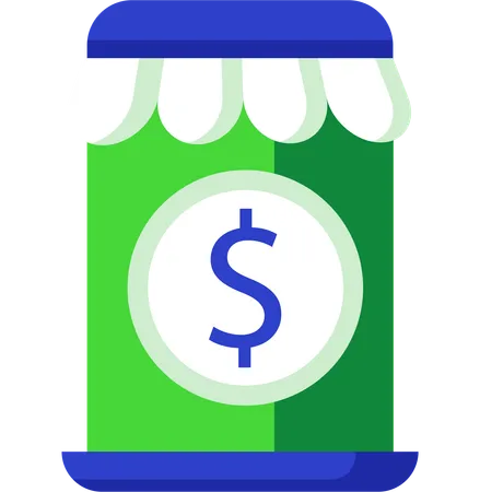 This Icon Depicting A Store Sign With A Dollar Symbol Is Perfect For Representing E Commerce Sales It Emphasizes Online Sales Transactions And Digital Commerce Suitable For Businesses And Marketers Focused On Online Retail Illustration