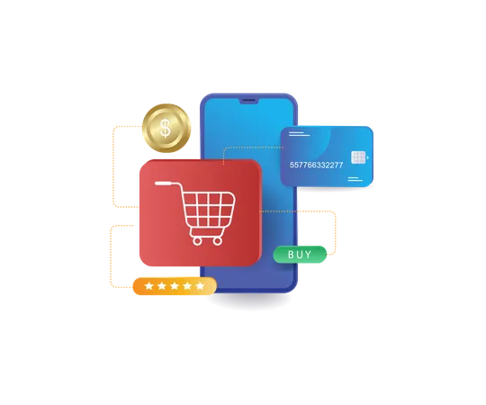 E commerce shopping payment  Illustration