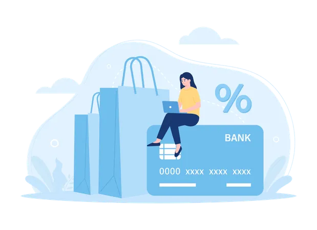 Online Shop Payment Method Trending Concept Flat Illustration Illustration
